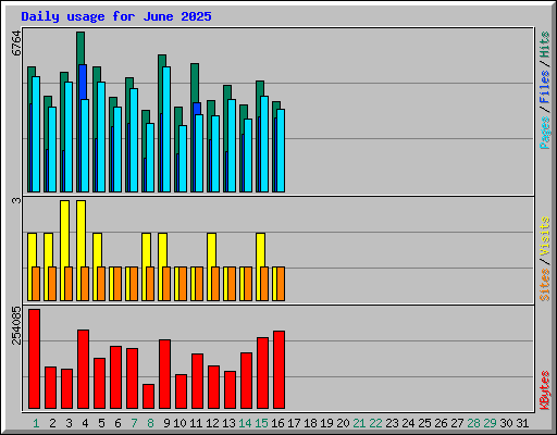 Daily usage for June 2025