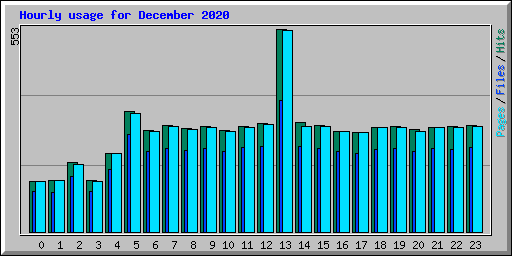 Hourly usage for December 2020