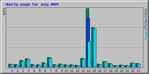 Hourly usage for July 2025